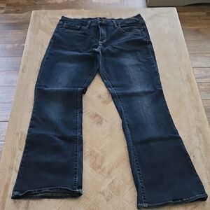 Black Dark Wash Denim Jeans